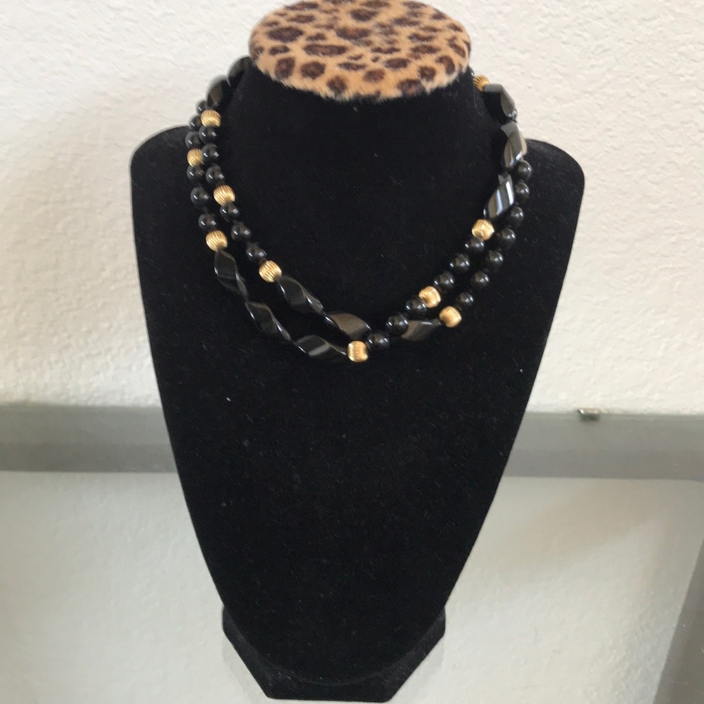 Stunning vintage onyx necklace